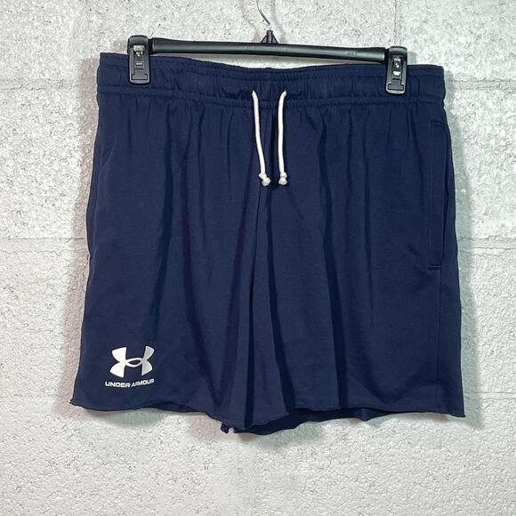 Under Armour Men's 6" Rival Terry Shorts Navy blue XL - Picture 7 of 8